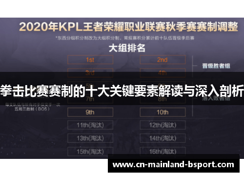 拳击比赛赛制的十大关键要素解读与深入剖析