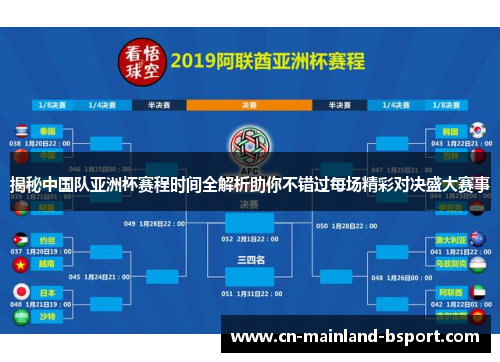 揭秘中国队亚洲杯赛程时间全解析助你不错过每场精彩对决盛大赛事
